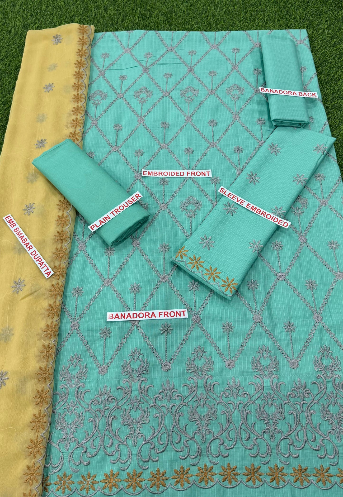 crimson 3 pc Embroidery Suit