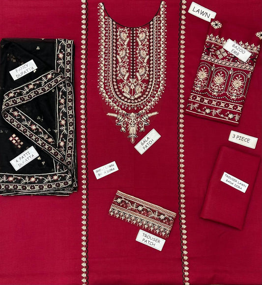 Laam Lawn Embroidery3 pc suit