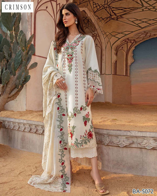 crimson Lawn 3 pc embroidery suit