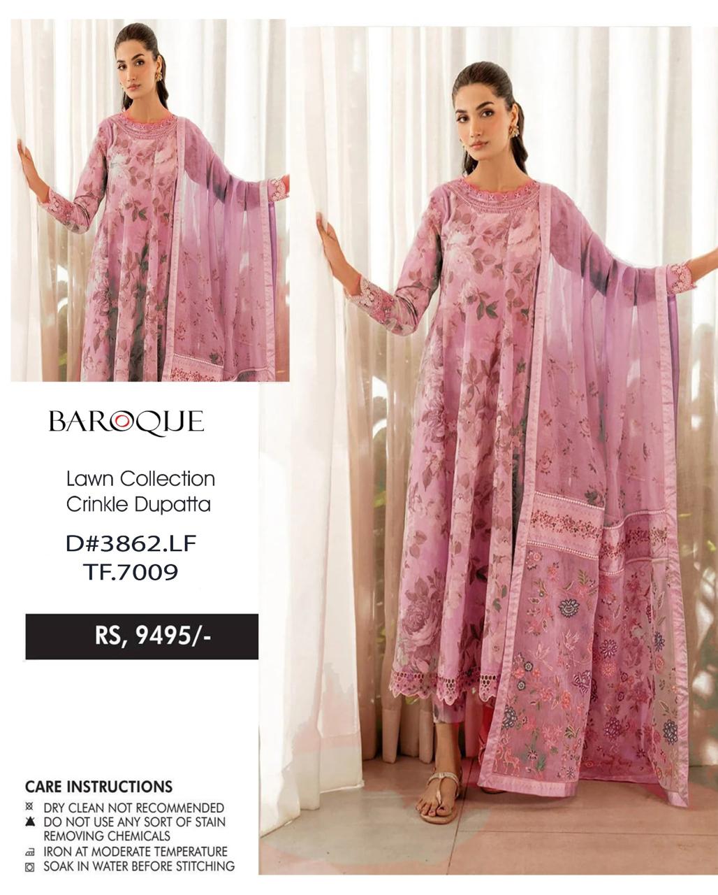 baroque Lawn 3 pc embroidery suit