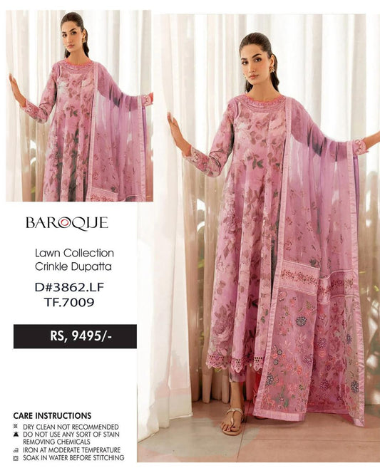 baroque Lawn 3 pc embroidery suit