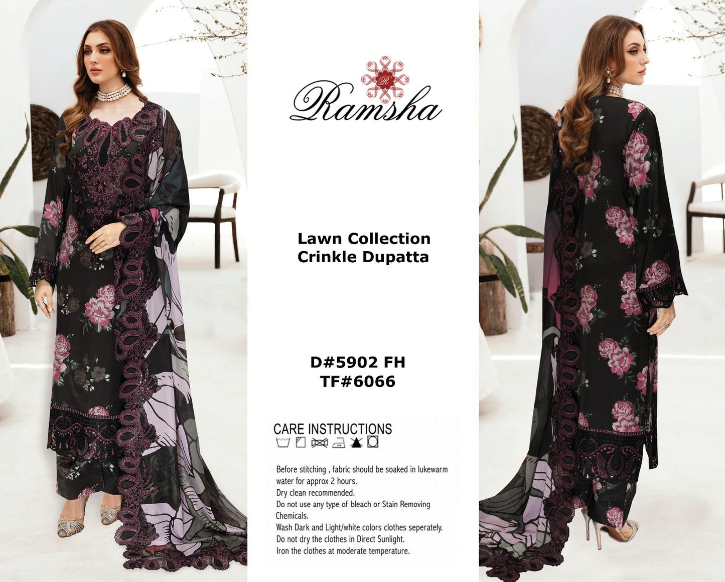Ramsha lawn 3 pc embroidery suit