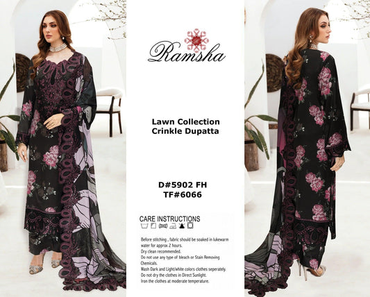 Ramsha lawn 3 pc embroidery suit