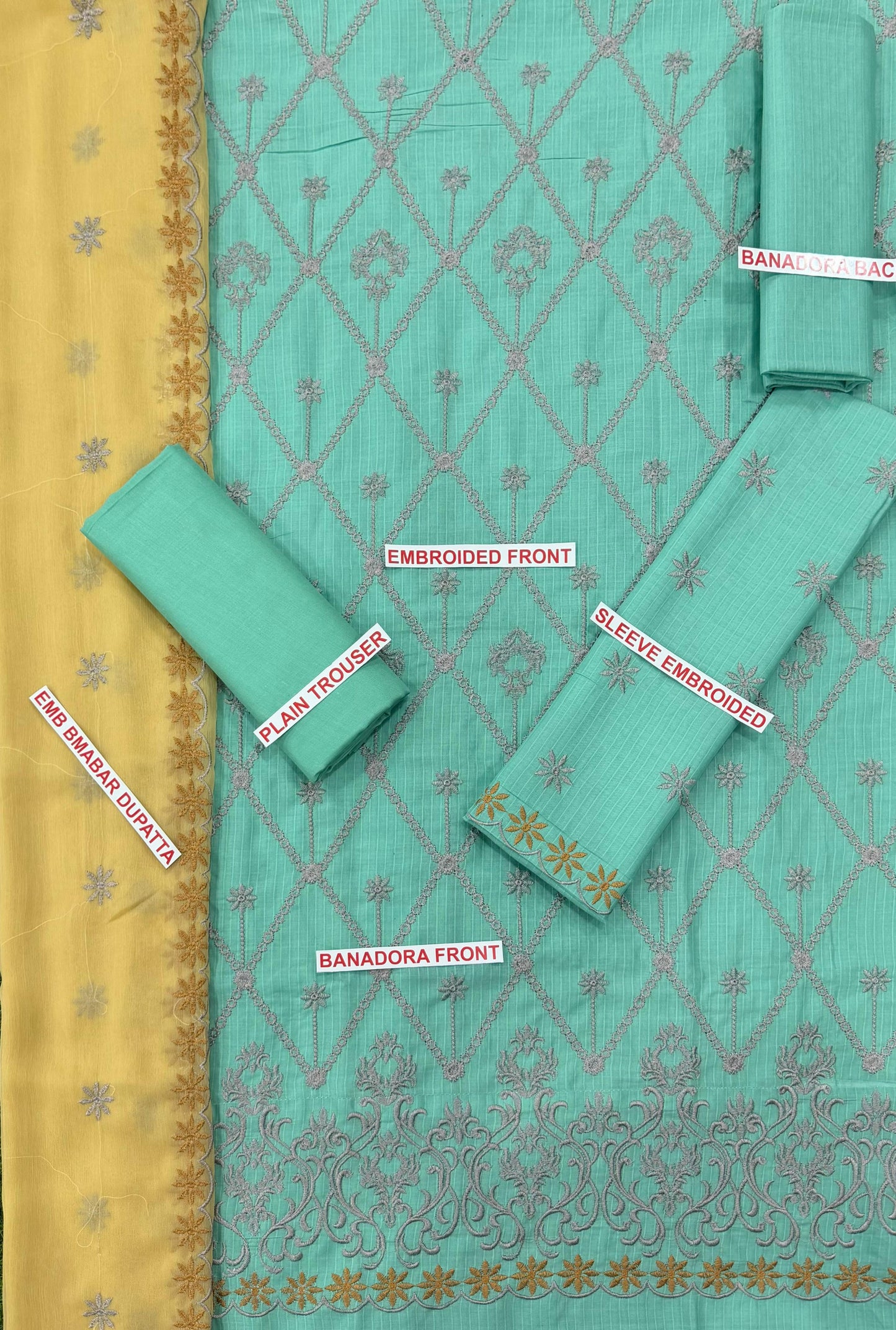 crimson 3 pc Embroidery Suit