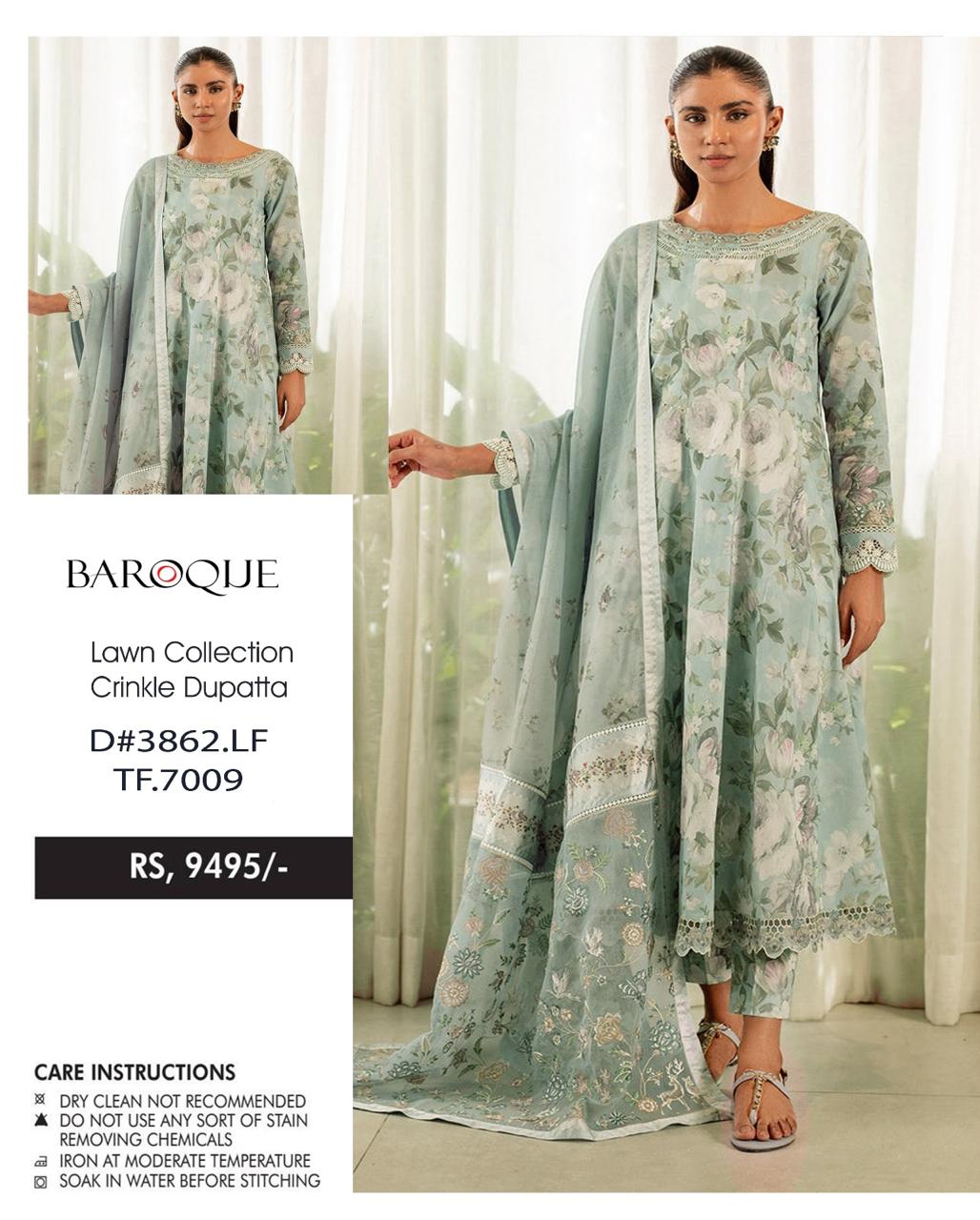 baroque Lawn 3 pc embroidery suit