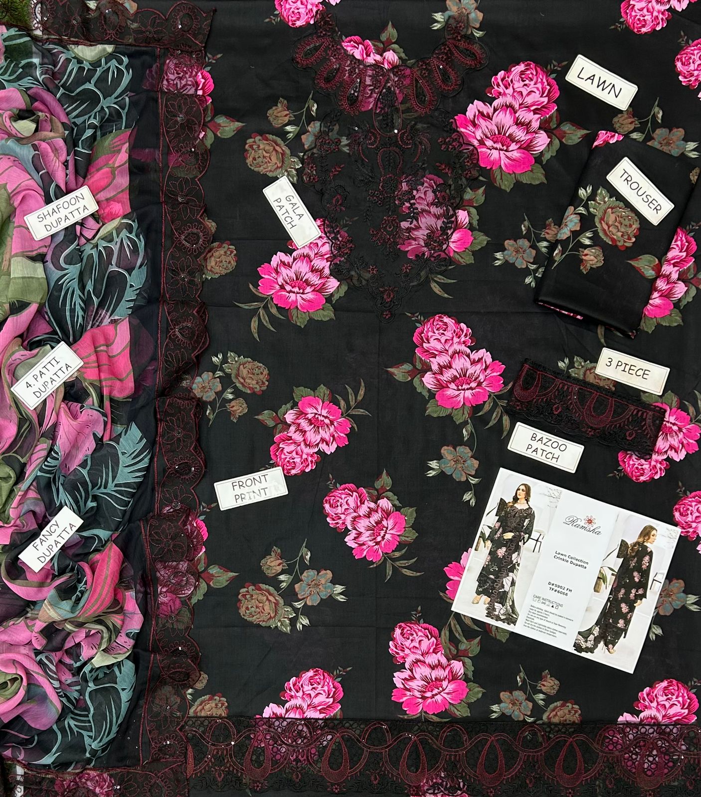 Ramsha lawn 3 pc embroidery suit