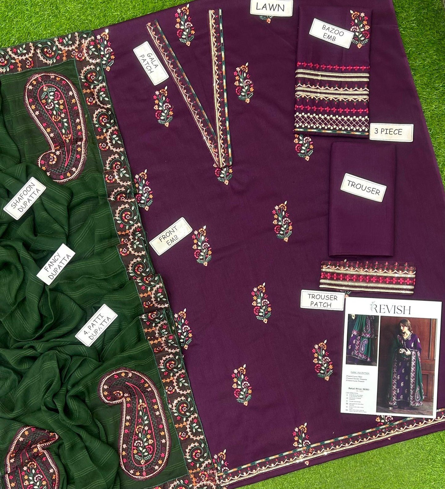 Revish Lawn 3 pc Embroidery SUIT
